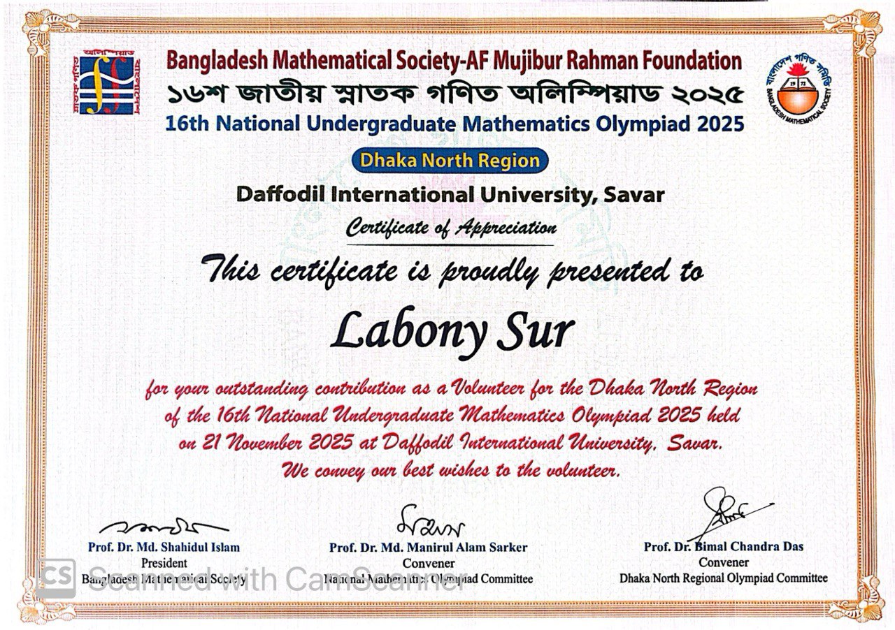 Volunteering Certificate